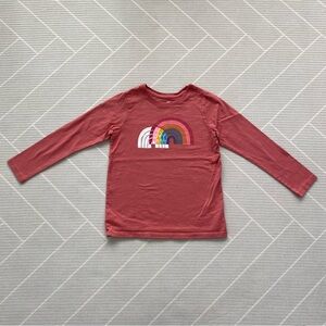 Tea Collection Long Sleeve Double Rainbow Shirt Rose Pink Girl’s Size 7